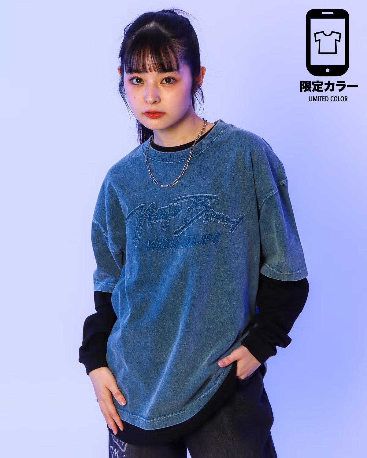 ブルー：160cm(Mサイズ着用)