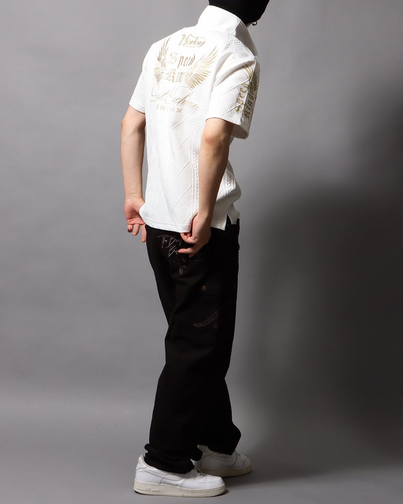 ホワイト：178cm/75kg(Lサイズ着用)