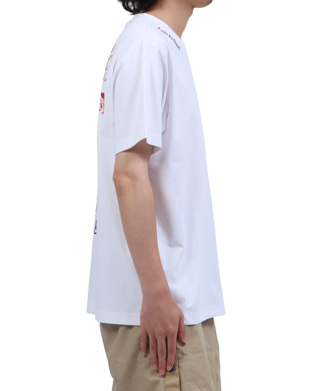 ホワイト：173cm63kg(Lサイズ着用)