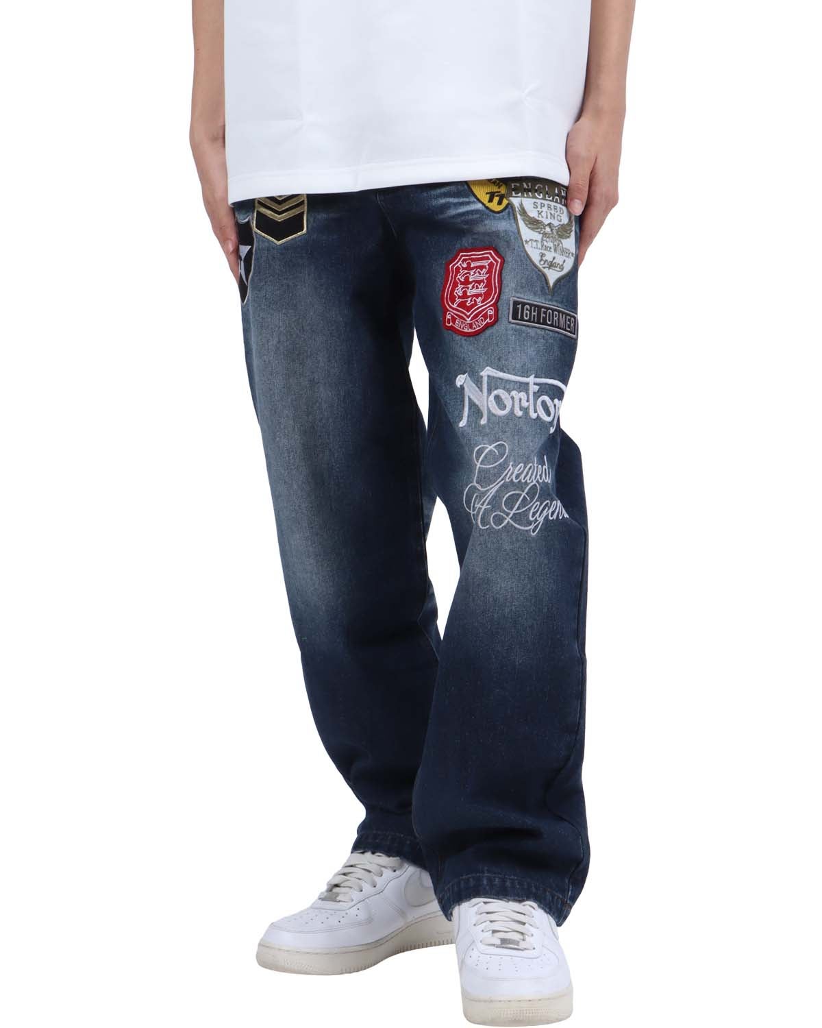 インディゴ：173cm63kg(Mサイズ着用)