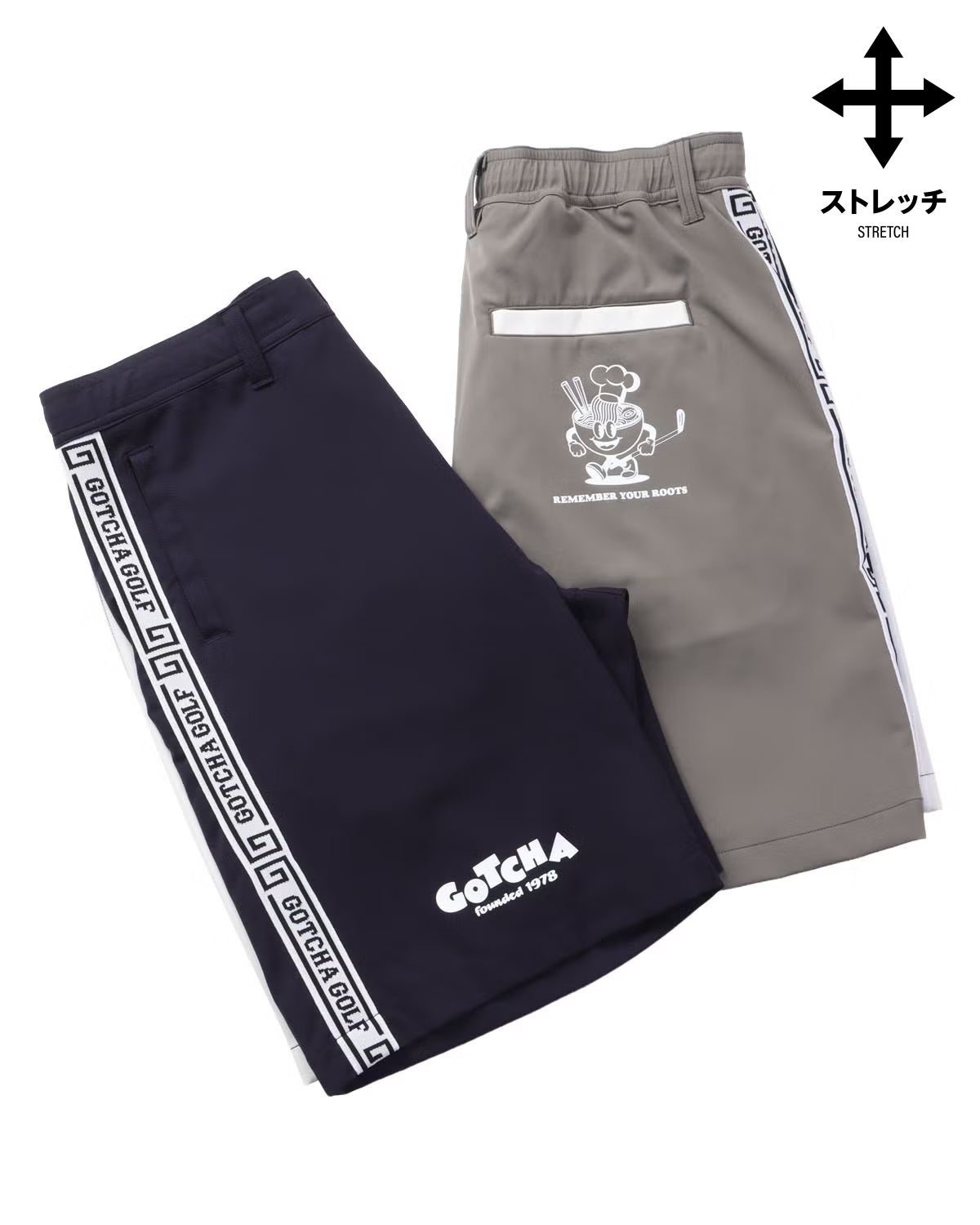 GOTCHA GOLF] 360°ストレッチ ラーメンくんロゴ クールショーツ | PEET