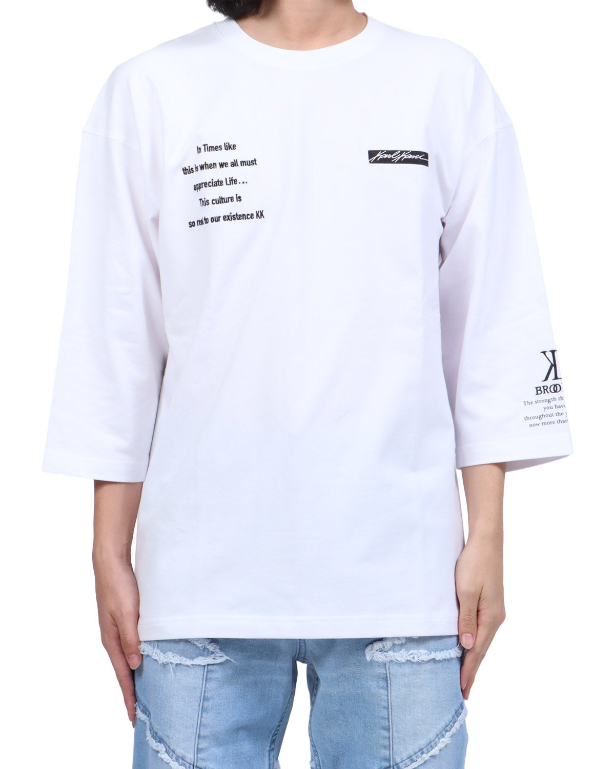 ホワイト：173cm63kg(Lサイズ着用)