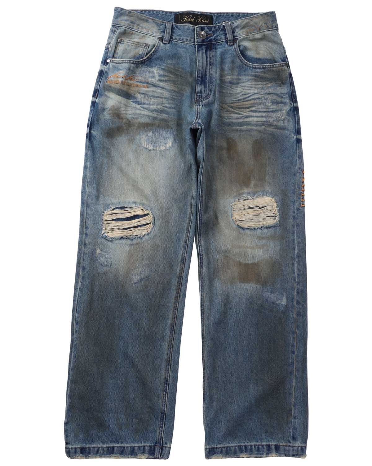 Karl Kani] ダメージ 泥 デニムパンツ | PEET ONLINE STORE