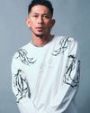 ホワイト：183cm(Lサイズ着用)