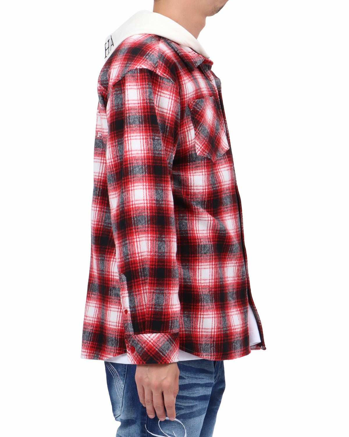 レッド：174cm62kg(Lサイズ着用)
