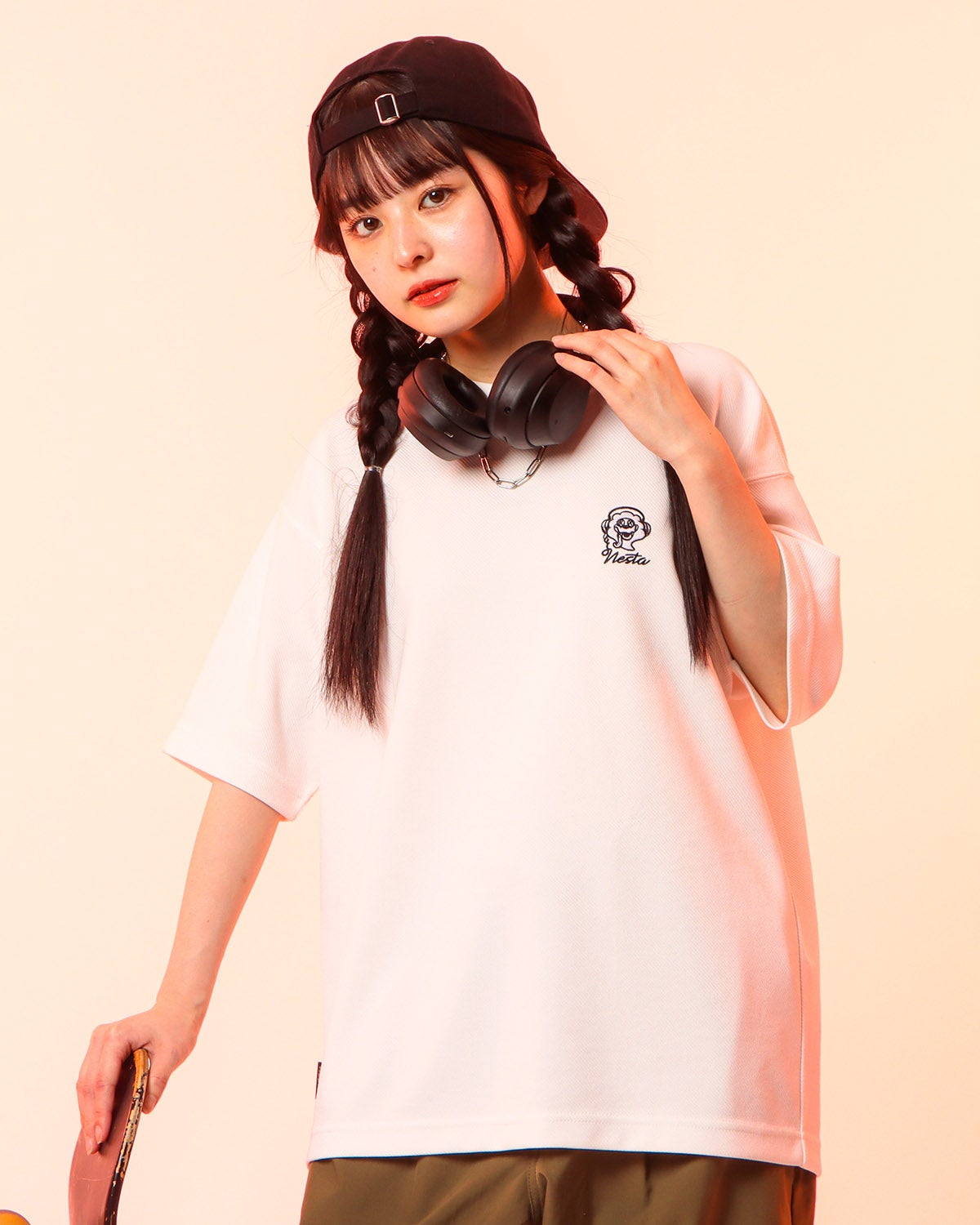 ホワイト：160cm(Mサイズ着用)