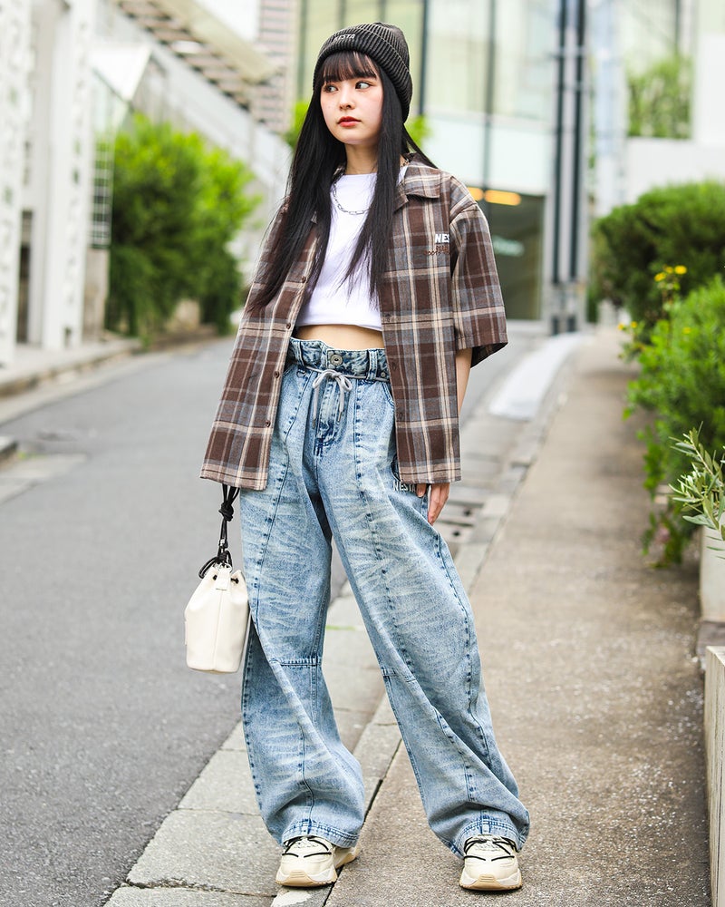 ベージュ：160cm(Mサイズ着用)