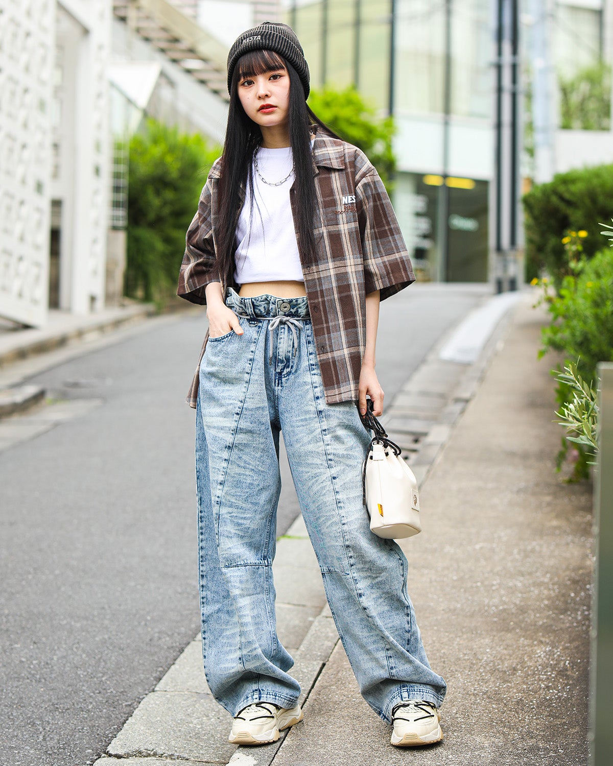 ベージュ：160cm(Mサイズ着用)