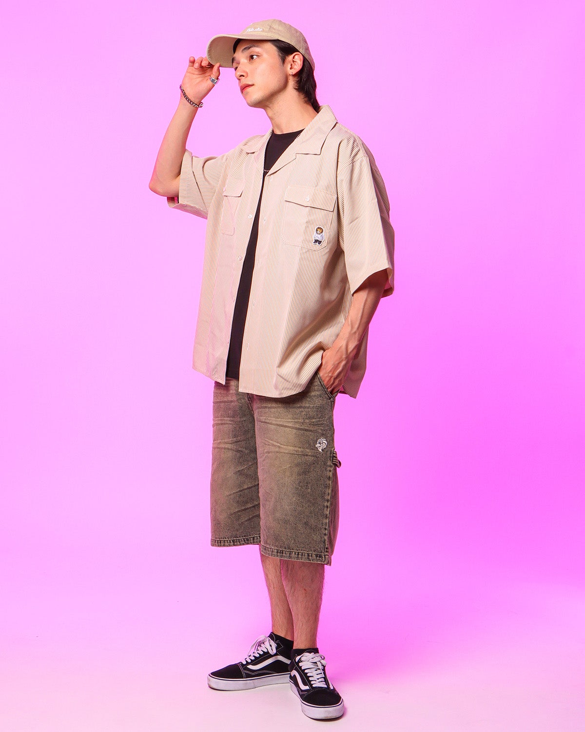 ベージュ：175cm(Lサイズ着用)