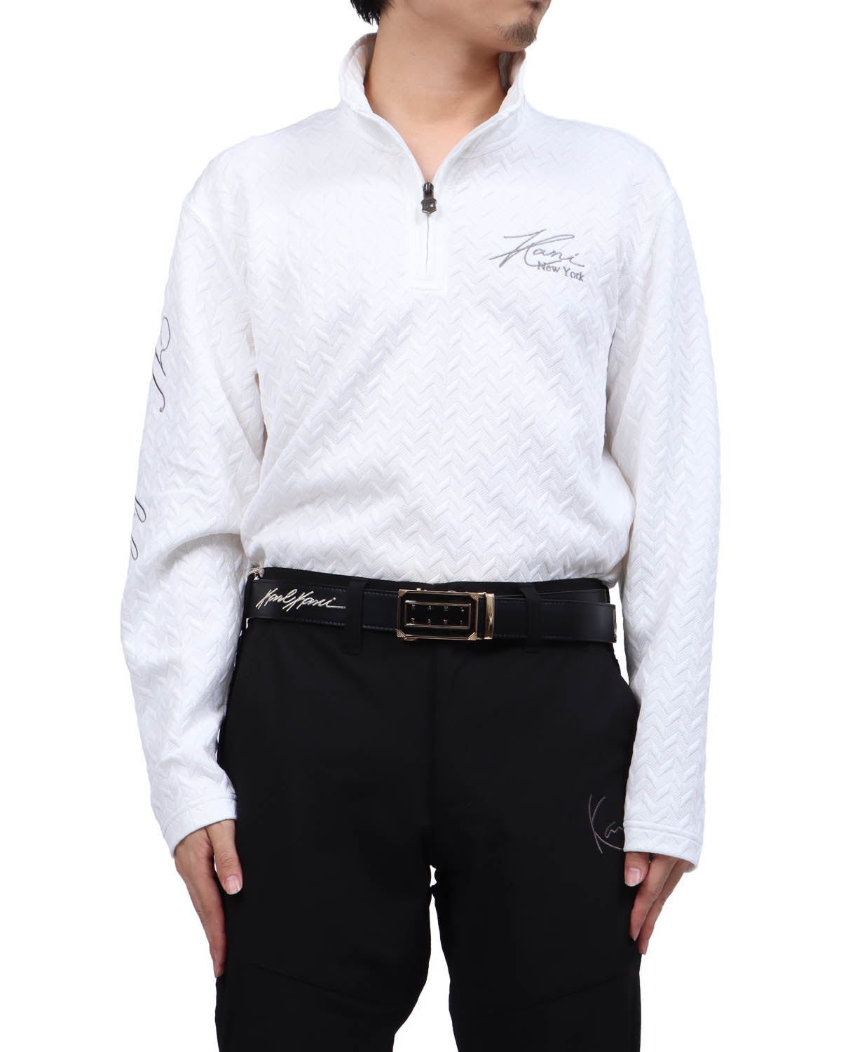 ホワイト：173cm63kg(Lサイズ着用)