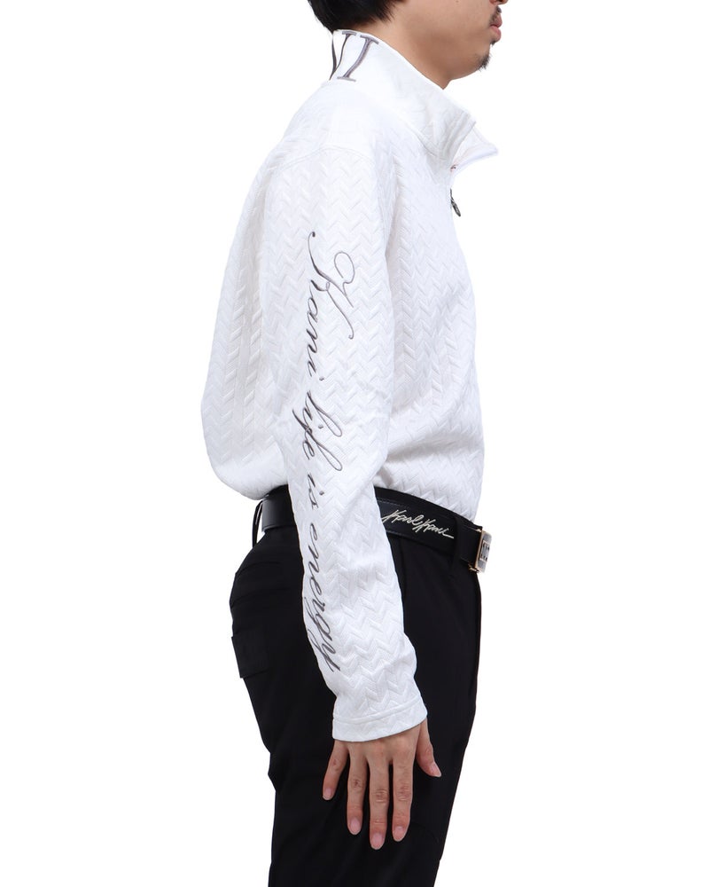 ホワイト：173cm63kg(Lサイズ着用)