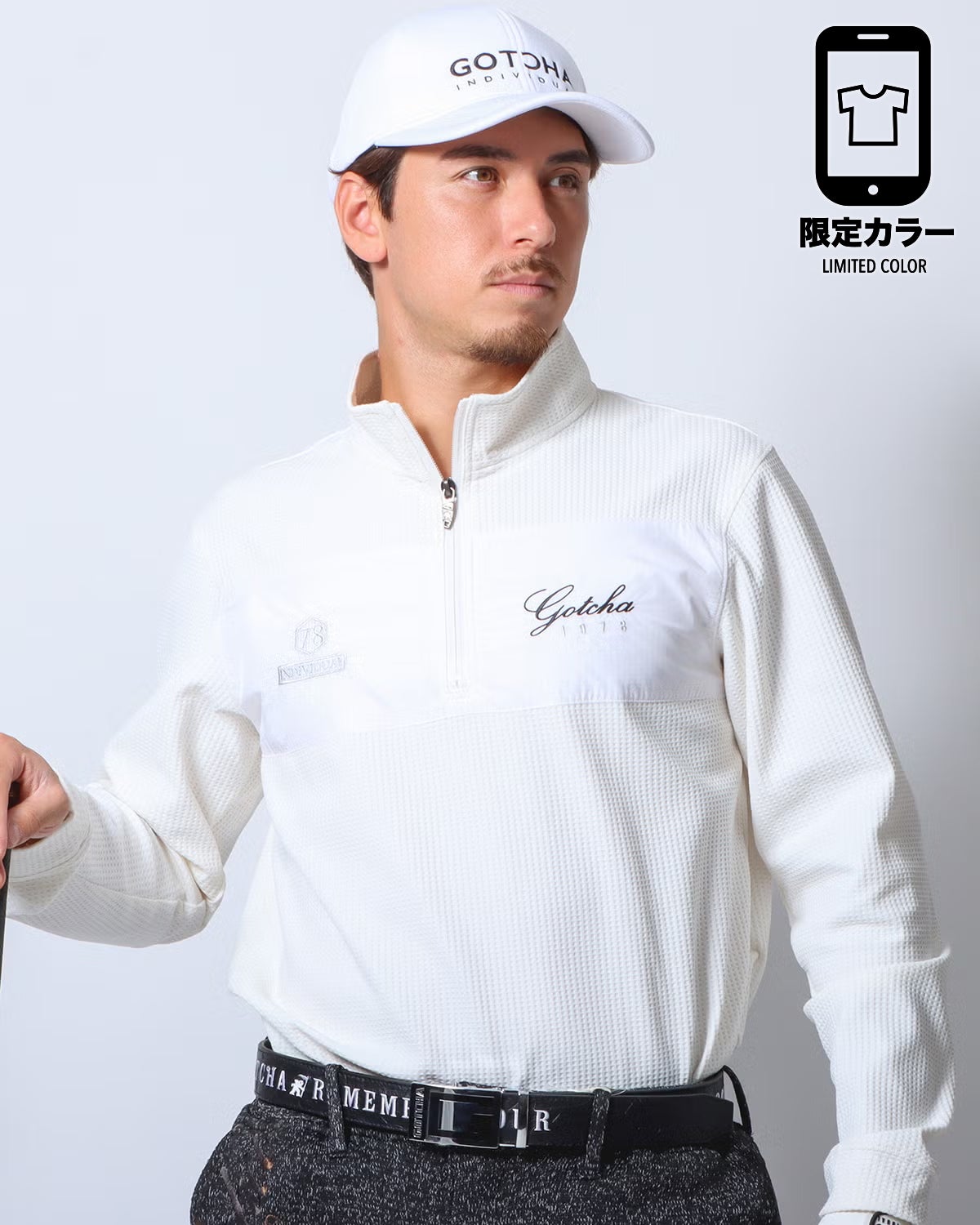 ホワイト：180cm/70kg(Lサイズ着用)