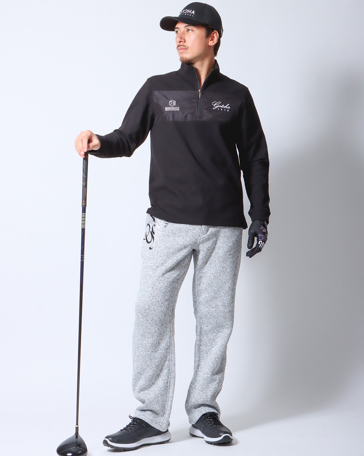 ブラック：180cm/70kg(Lサイズ着用)