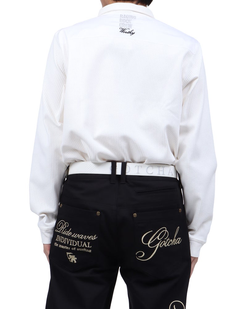 ホワイト：173cm63kg(Lサイズ着用)