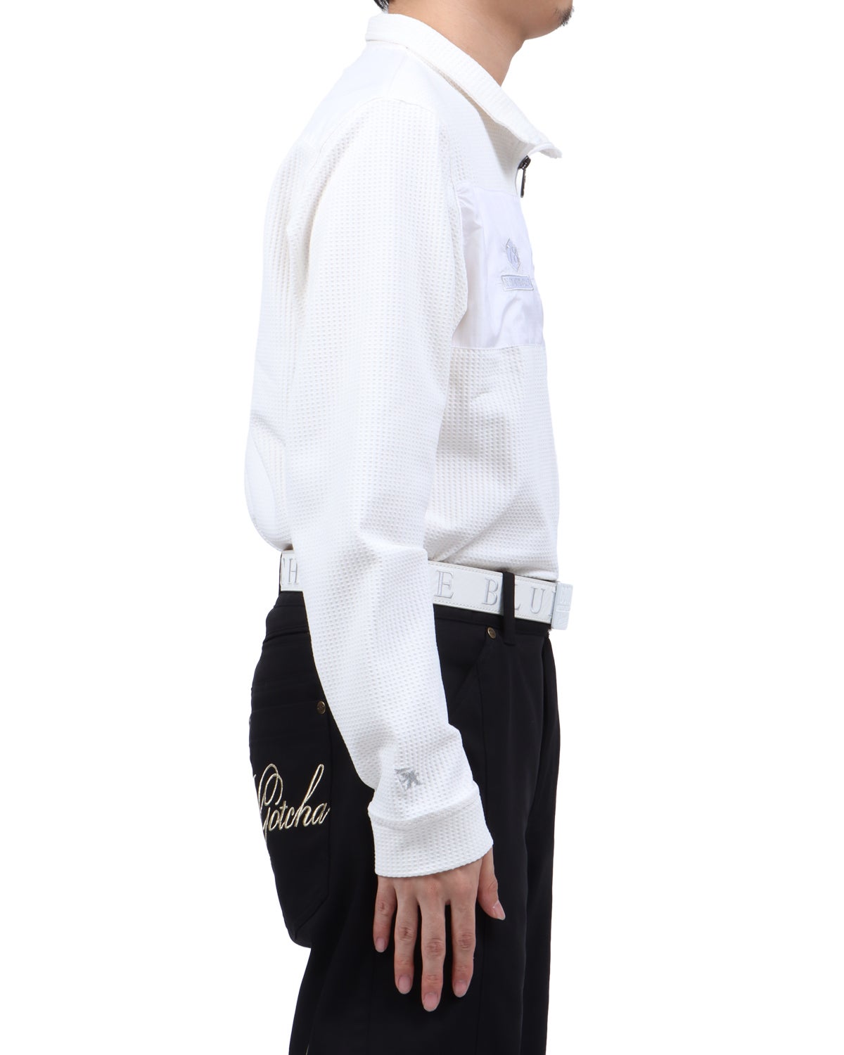 ホワイト：173cm63kg(Lサイズ着用)