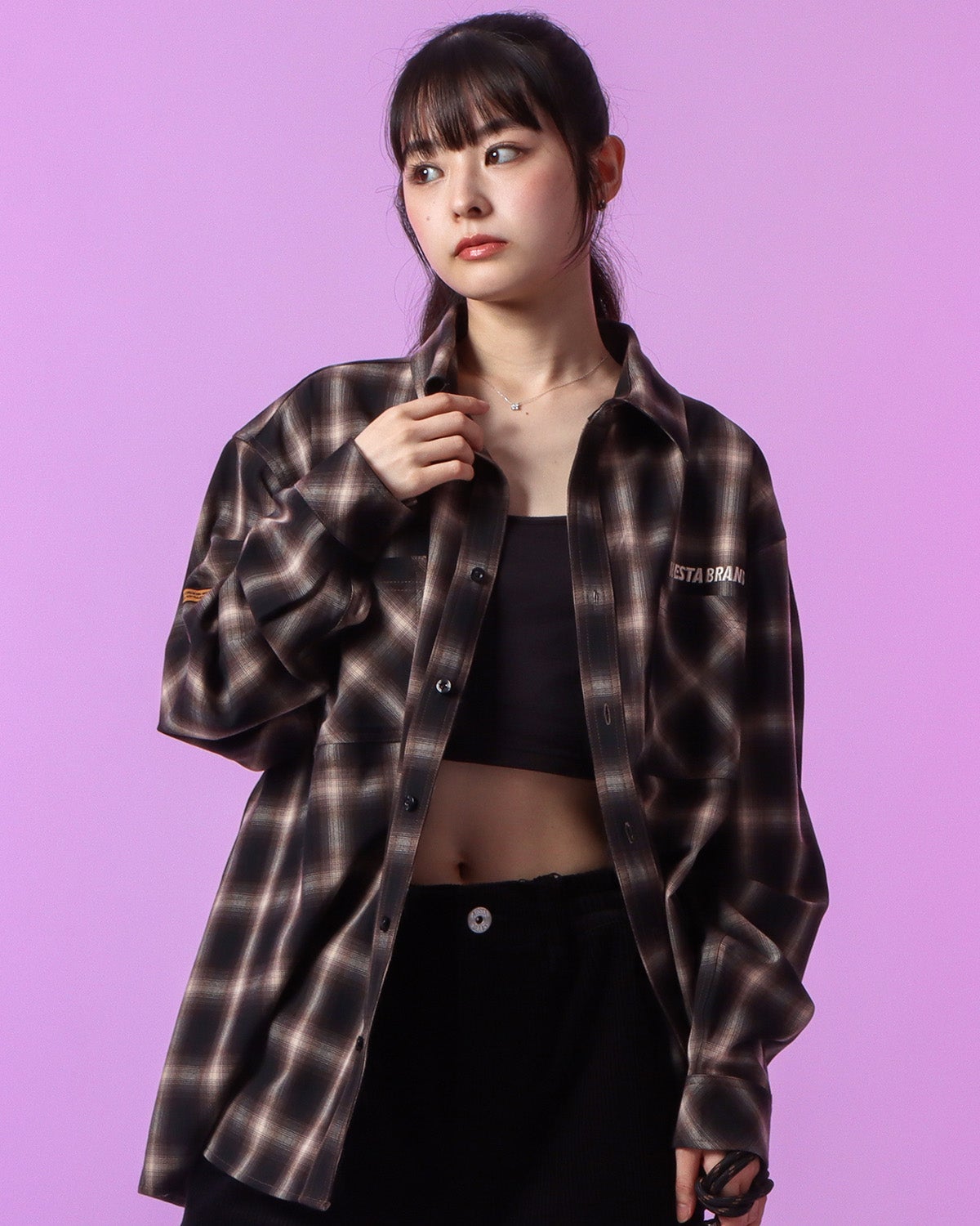 NESTA BRAND] レコードワッペン 裏シャギー チェック シャツ | PEET
