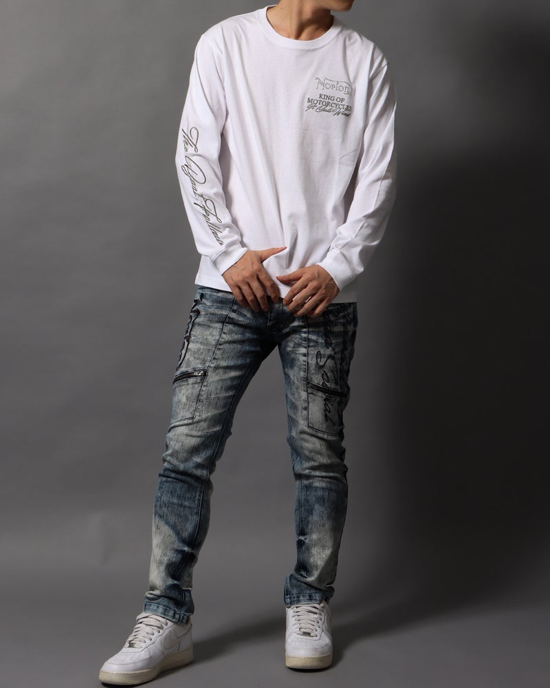 ホワイト：178cm/75kg(Lサイズ着用)