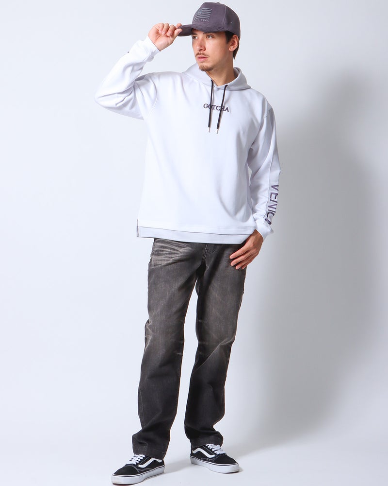 ホワイト：180cm/70kg(Lサイズ着用)