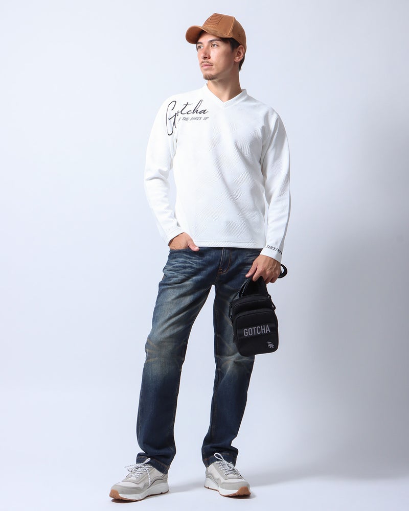 ホワイト：180cm/70kg(Lサイズ着用)