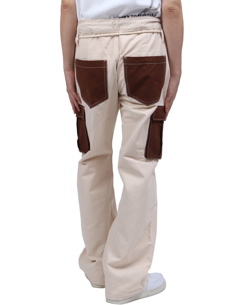 ベージュ：173cm63kg(34inc着用)