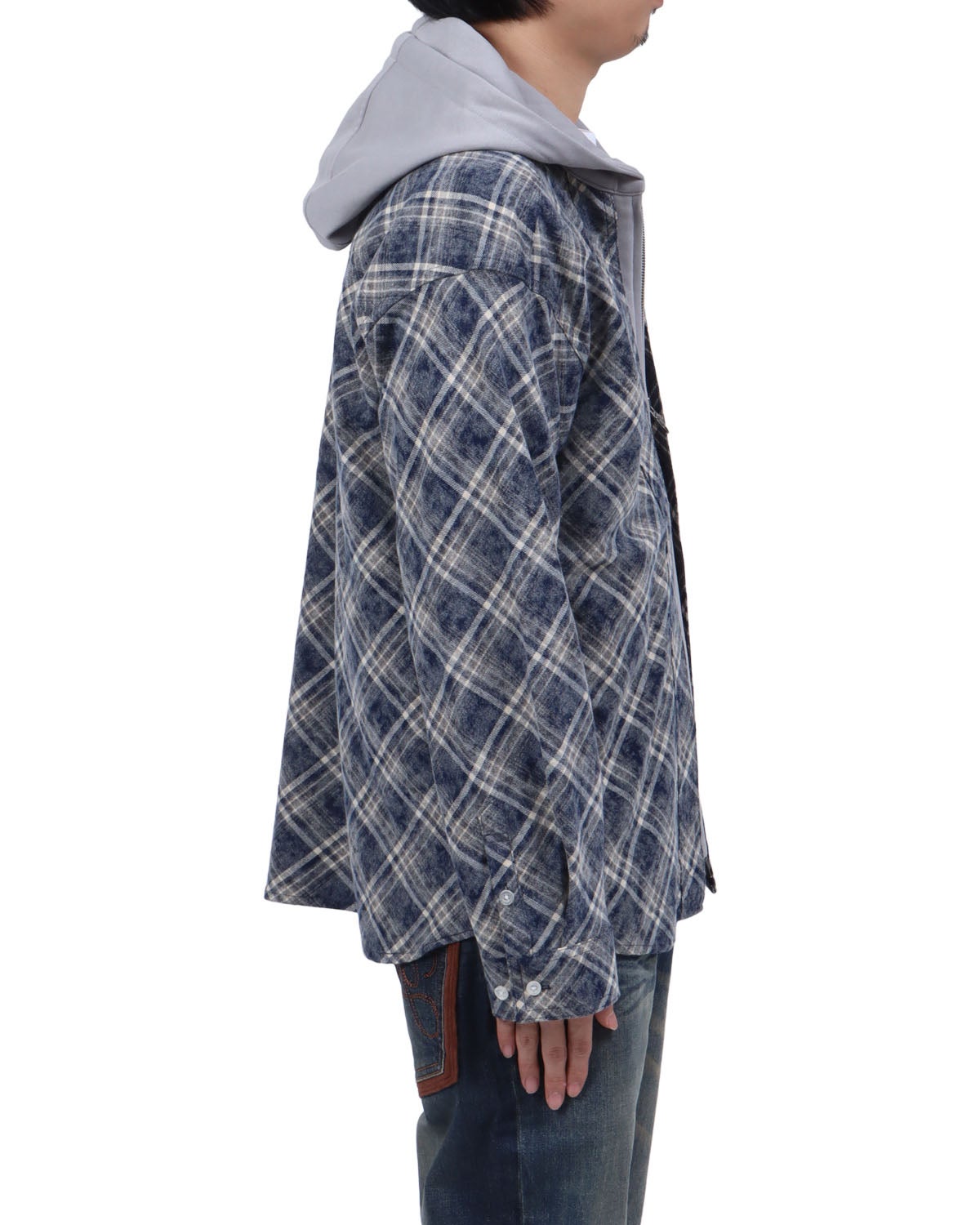 GOTCHA] フェイクダブルフロント フルZIP シャツパーカー | PEET