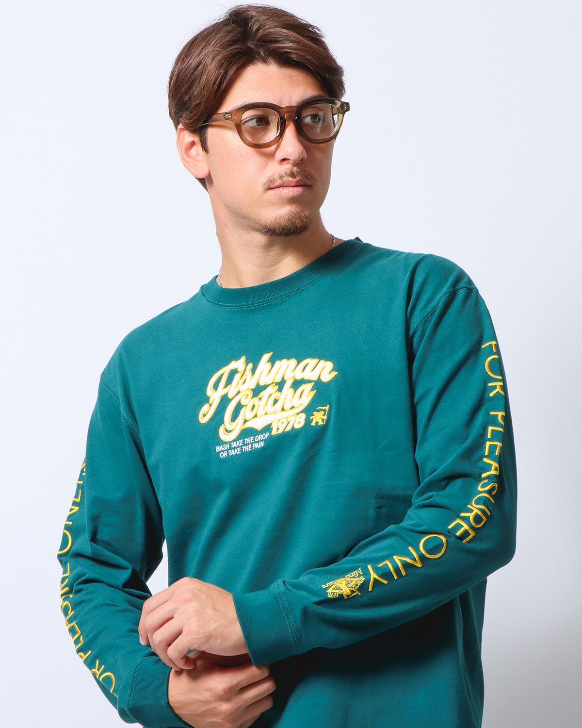 ダークグリーン：180cm/70kg(Lサイズ着用)