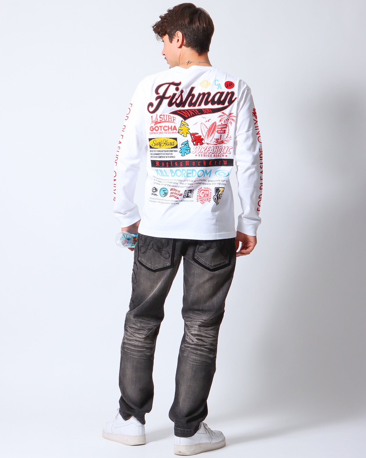 ホワイト：180cm/70kg(Lサイズ着用)