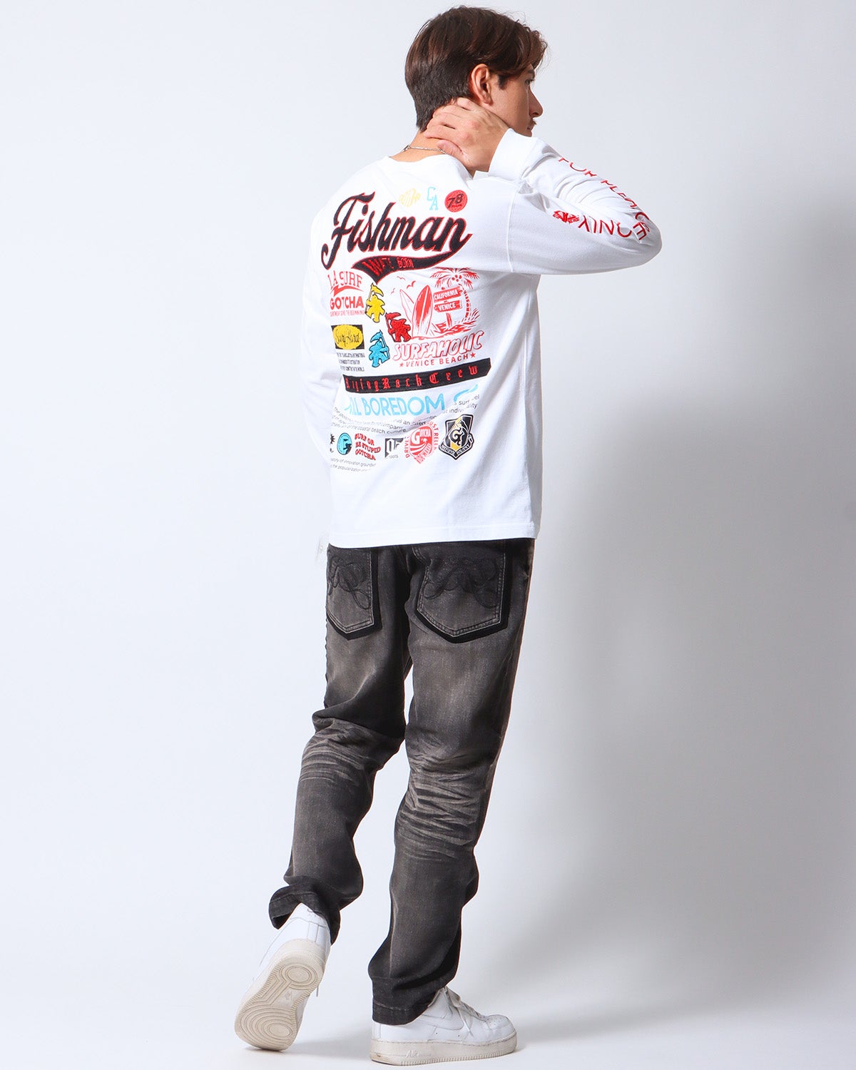 ホワイト：180cm/70kg(Lサイズ着用)