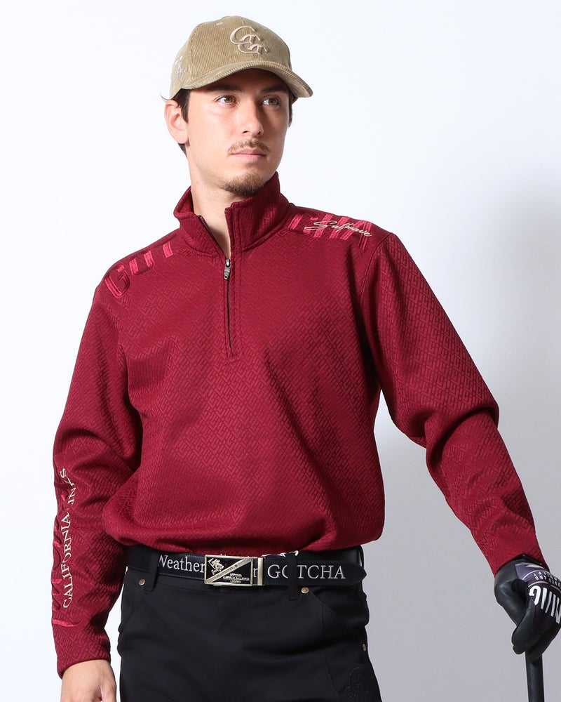 裏シャギー ウォーム ハーフZIP ロングポロ