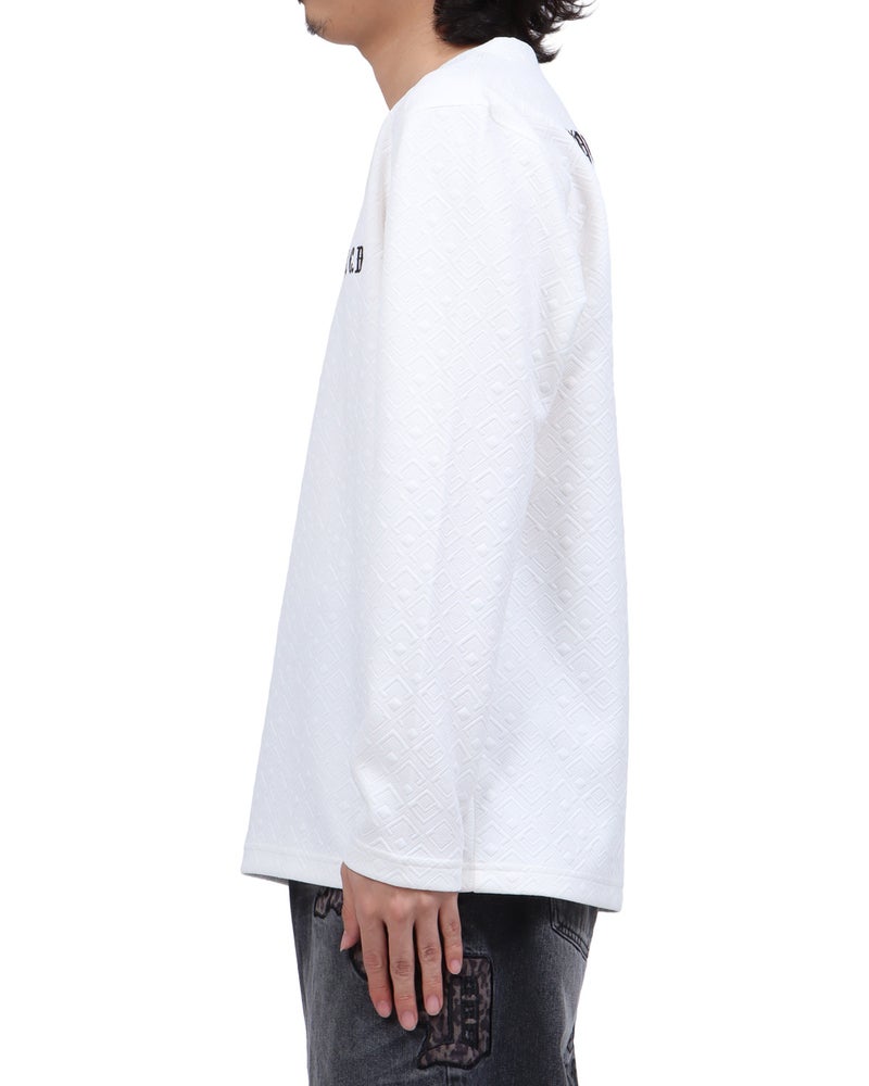 ホワイト：173cm63kg(Lサイズ着用)