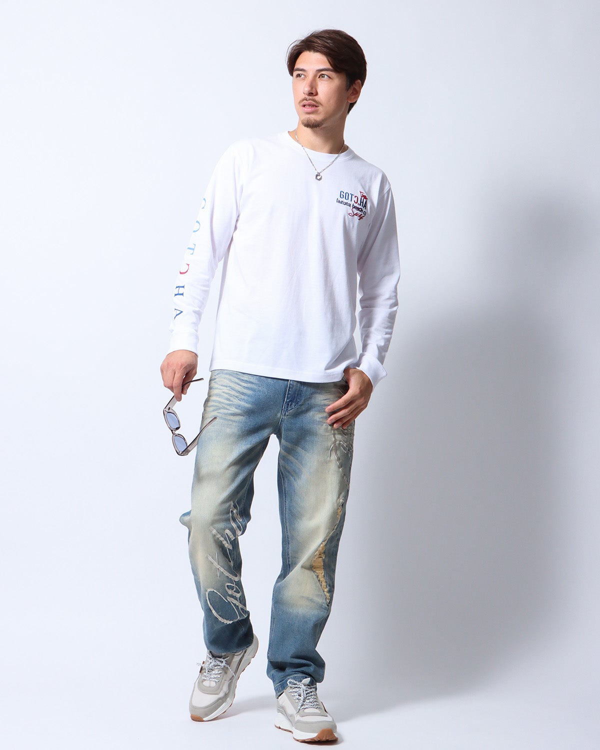ホワイト：180cm/70kg(Lサイズ着用)
