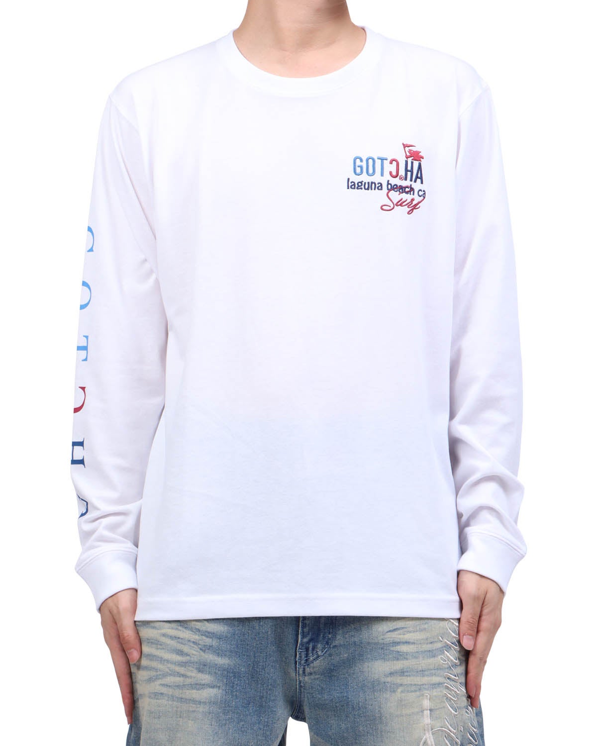 ホワイト：173cm63kg(Lサイズ着用)