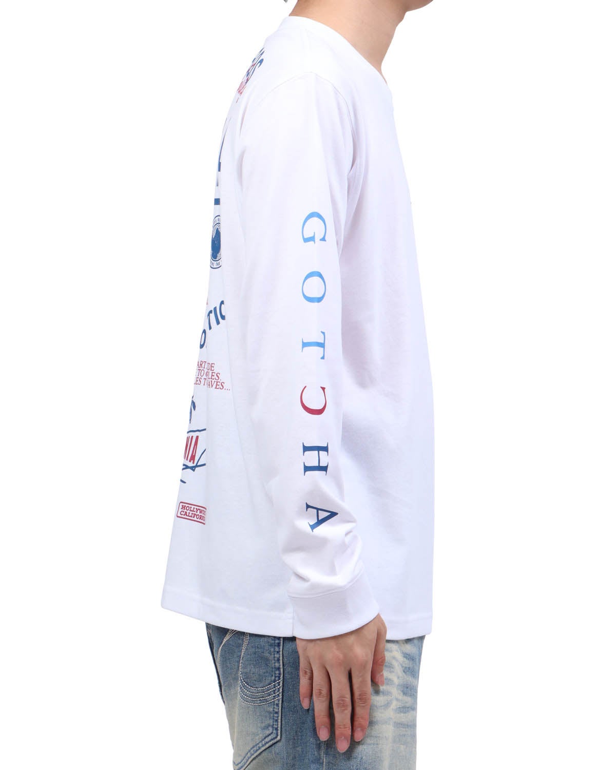 ホワイト：173cm63kg(Lサイズ着用)