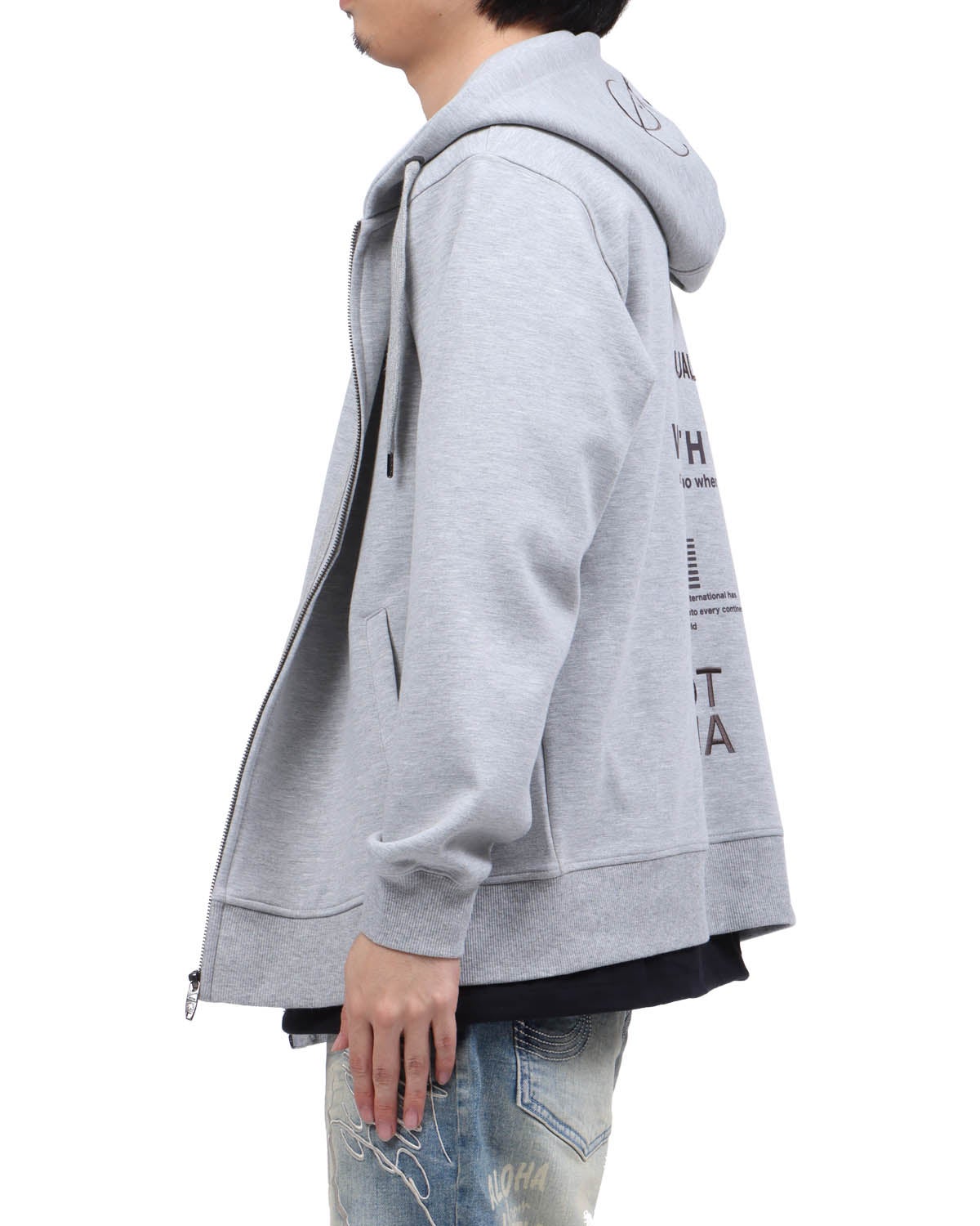 杢グレー：173cm63kg(Lサイズ着用)