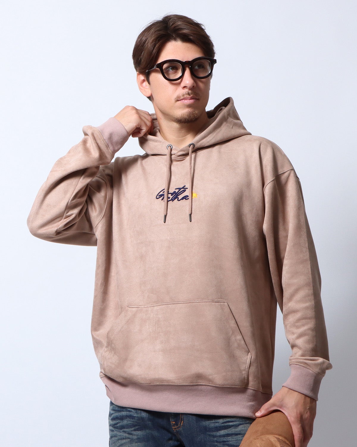 ベージュ：180cm/70kg(Lサイズ着用)