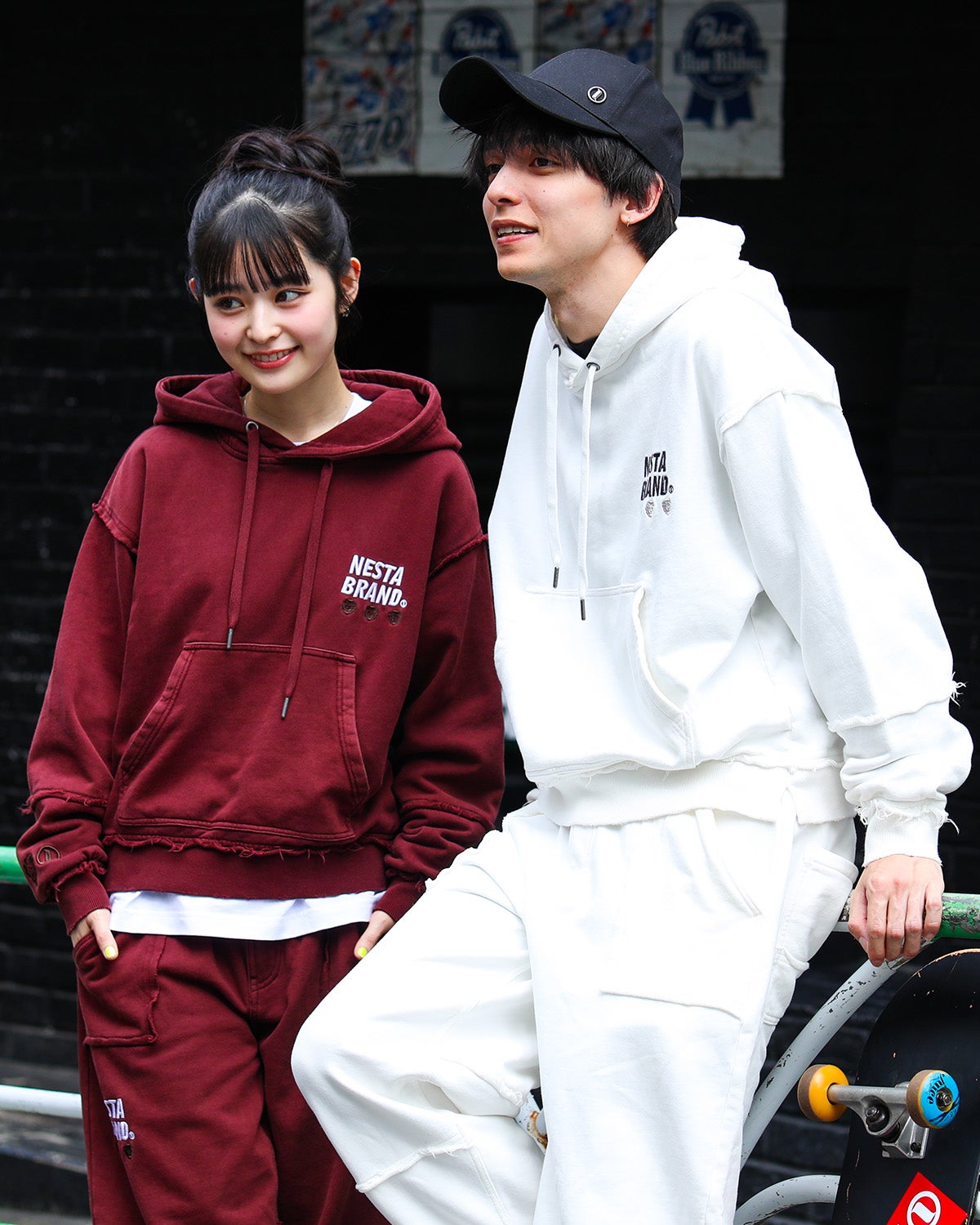 左：160cm(Sサイズ着用)、右：175cm(Mサイズ着用)