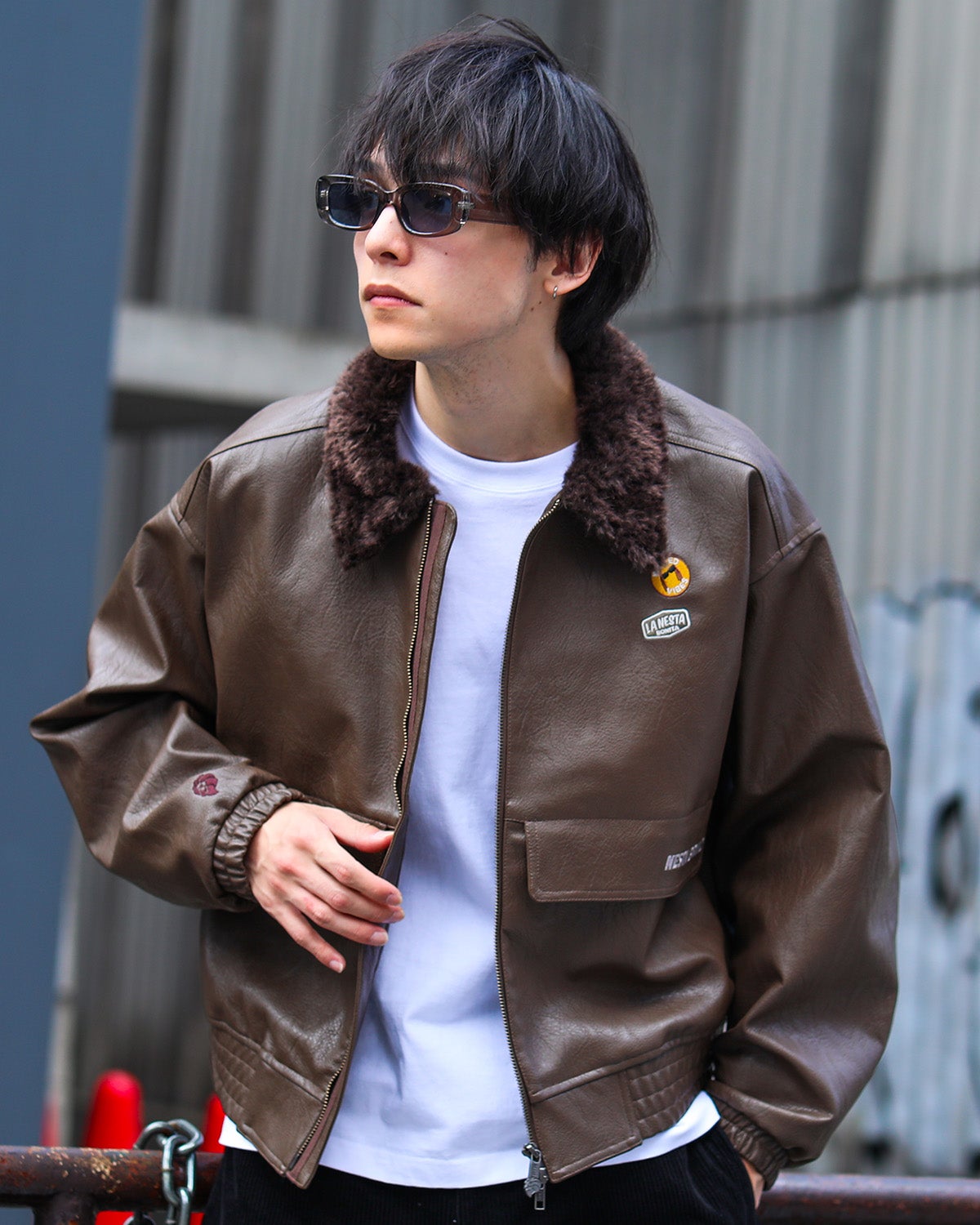ブラウン：175cm(Mサイズ着用)