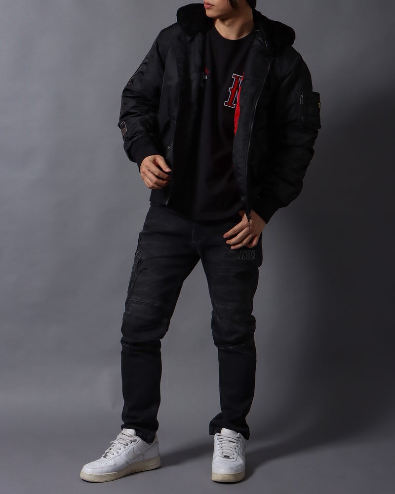 ブラック：178cm/75kg(Lサイズ着用)