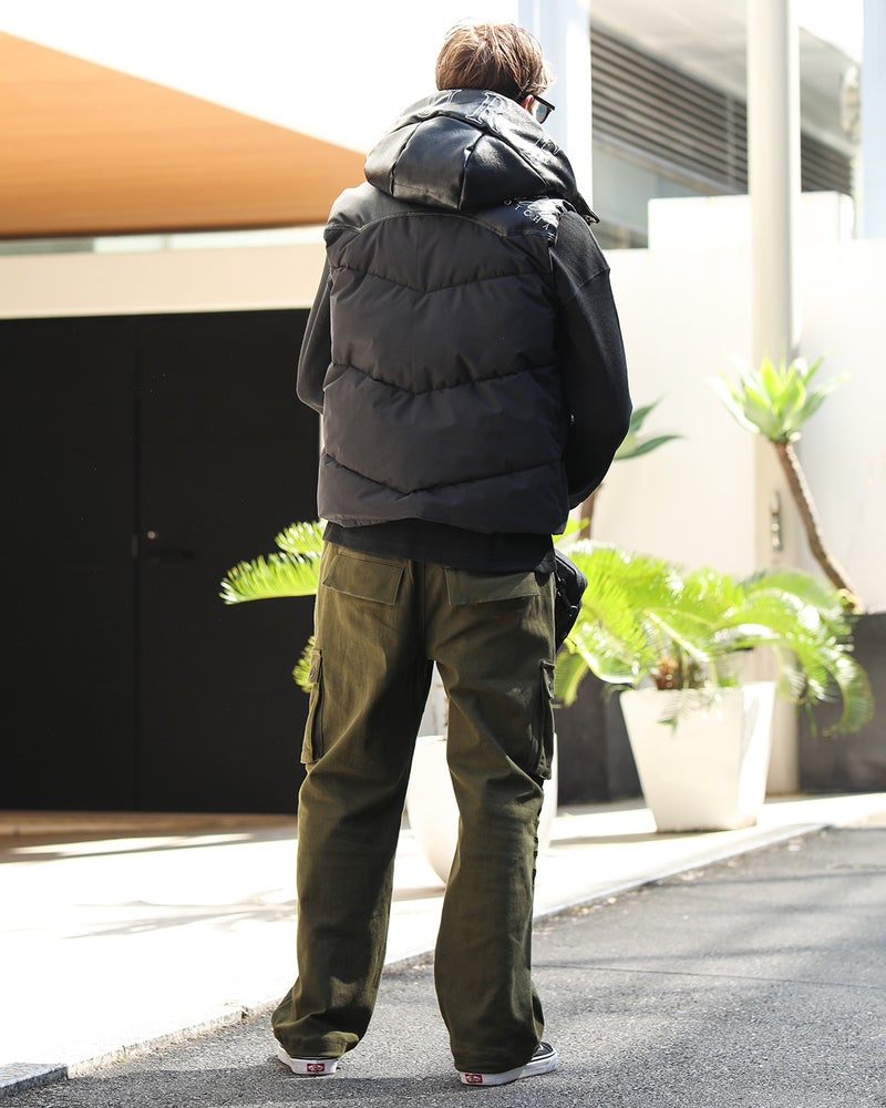 カーキ：183cm/70kg(Lサイズ着用)