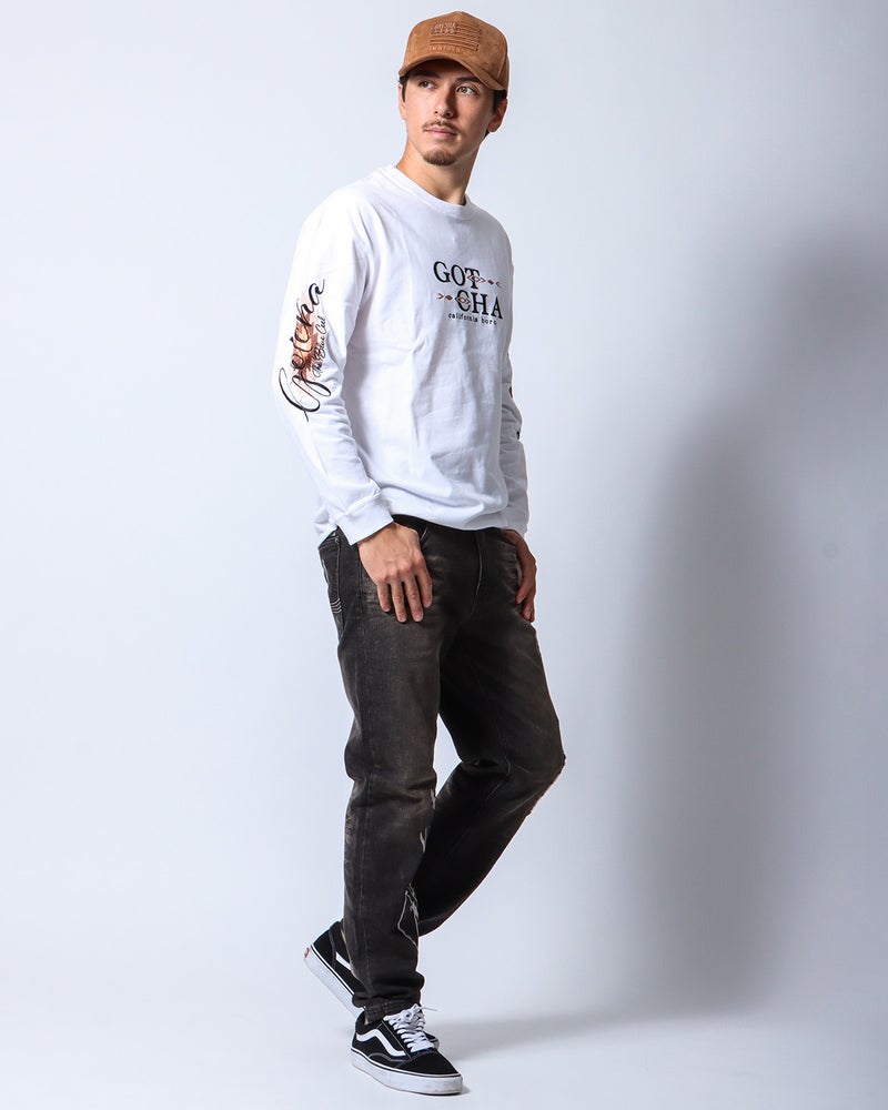 ホワイト：183cm/70kg(Lサイズ着用)