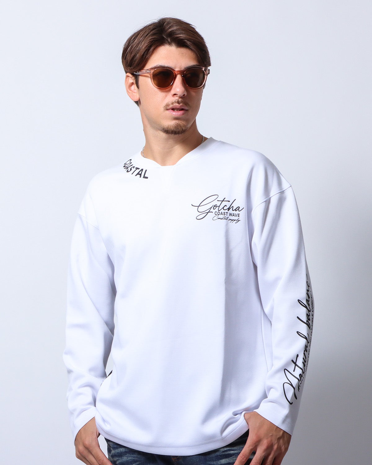 GOTCHA] ポンチ 変形ネック 切替配色 ロンT | PEET ONLINE STORE