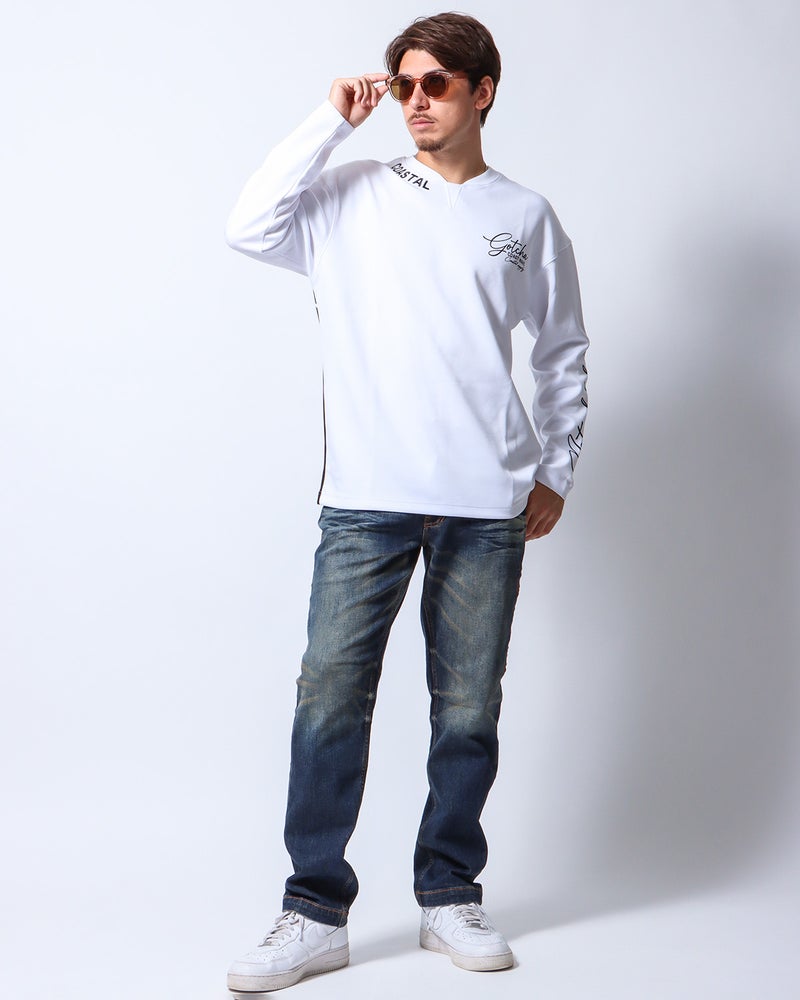 ホワイト:180cm/70kg(Lサイズ着用)