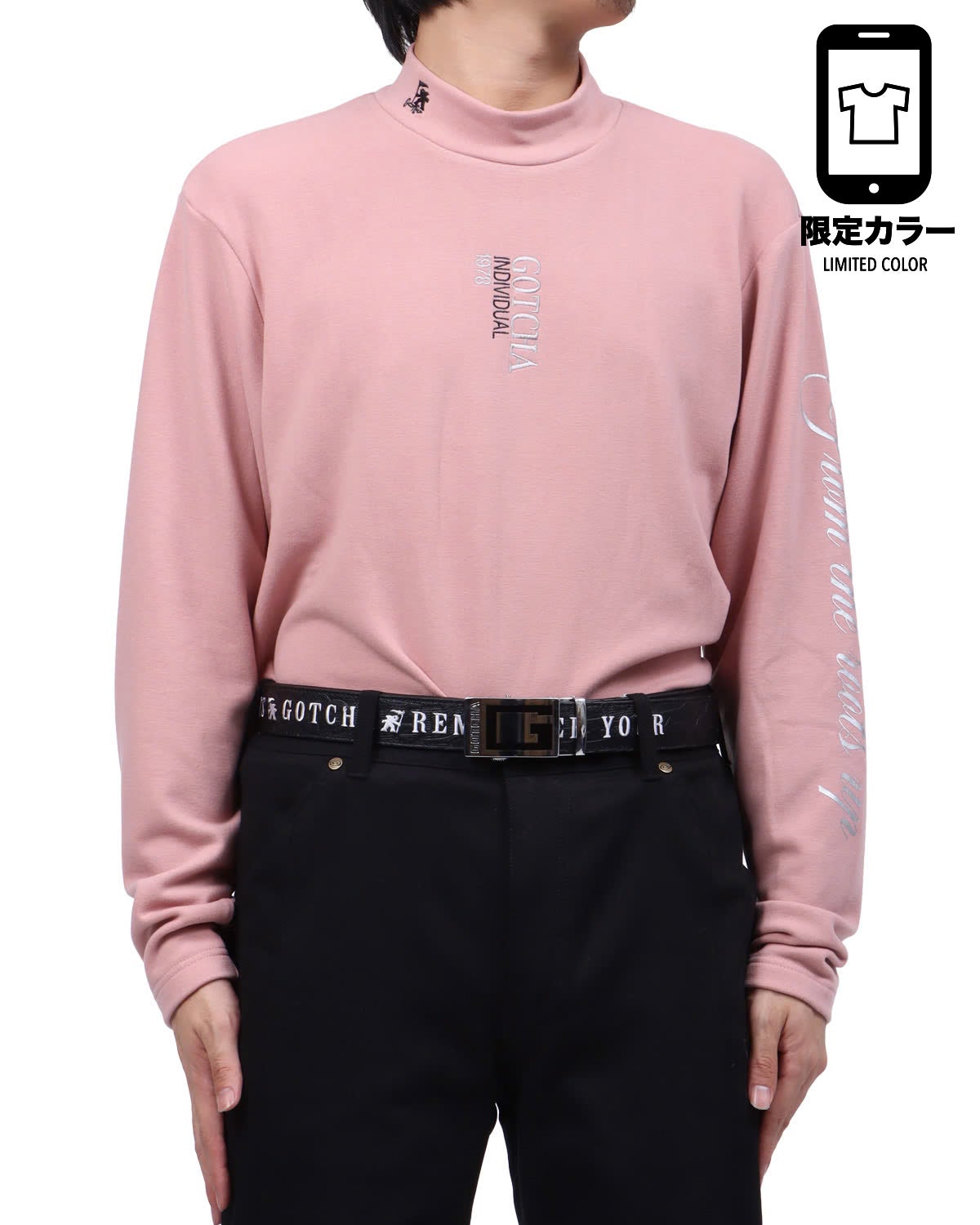 ピンク：173cm63kg(Lサイズ着用)