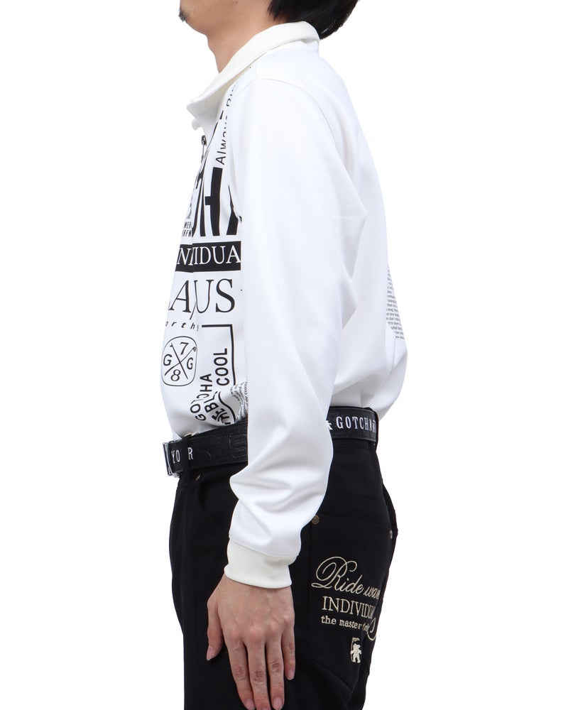 ホワイト：173cm63kg(Lサイズ着用)