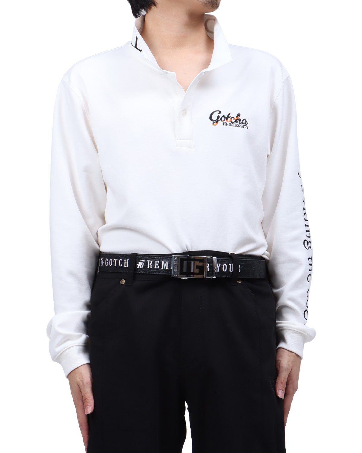 ホワイト：173cm63kg(Lサイズ着用)