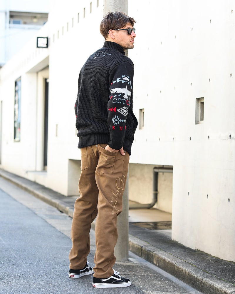 ベージュ：183cm/70kg(Lサイズ着用)