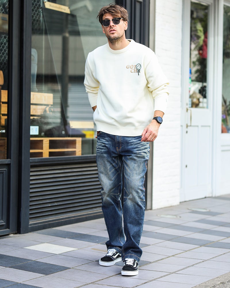 オフホワイト：183cm/70kg(Lサイズ着用)