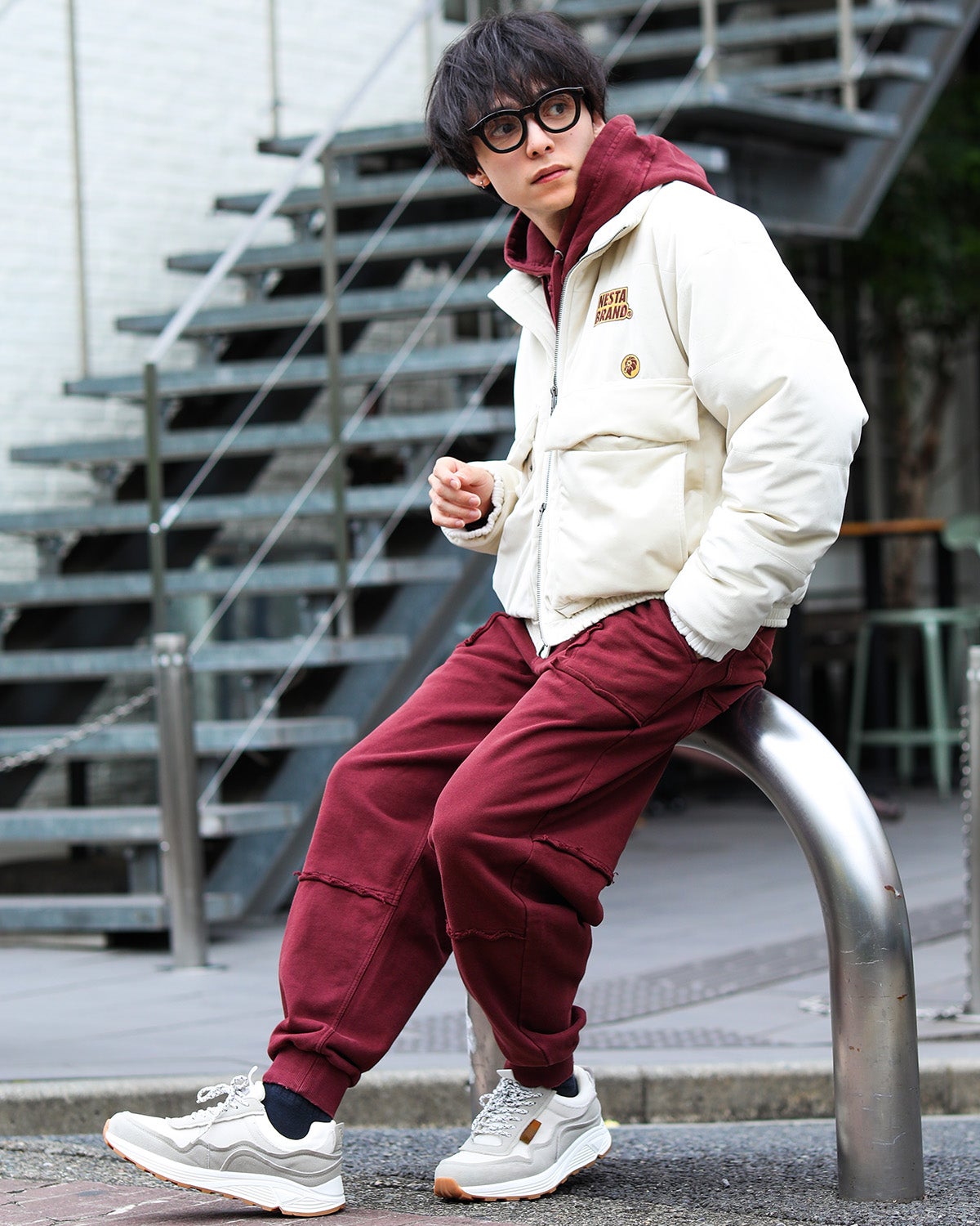 オフホワイト：175cm(Mサイズ着用)